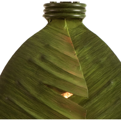 Mini Pendant by Varaluz in banana leaf. Made from banana leaf, recycled steel in a coastal style.
