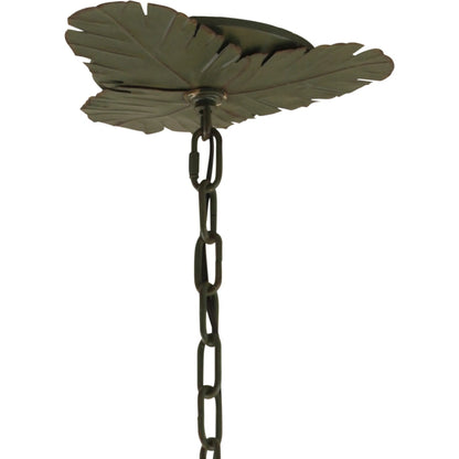 Banana Leaf Chandelier by Varaluz. Made from hand-crafted from recycled steel in a coastal style.