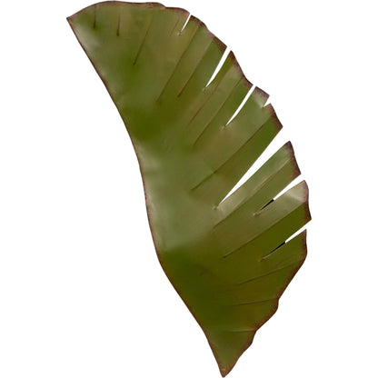 Sconce by Varaluz in banana leaf. Made from banana leaf, recycled steel in a coastal style.