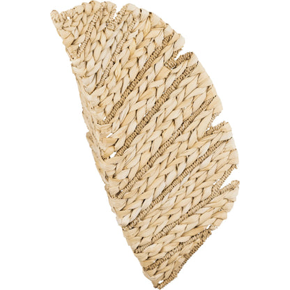 Banana Seagrass Sconce by Varaluz in french gold, natural seagrass. Made from unique in a rustic style.