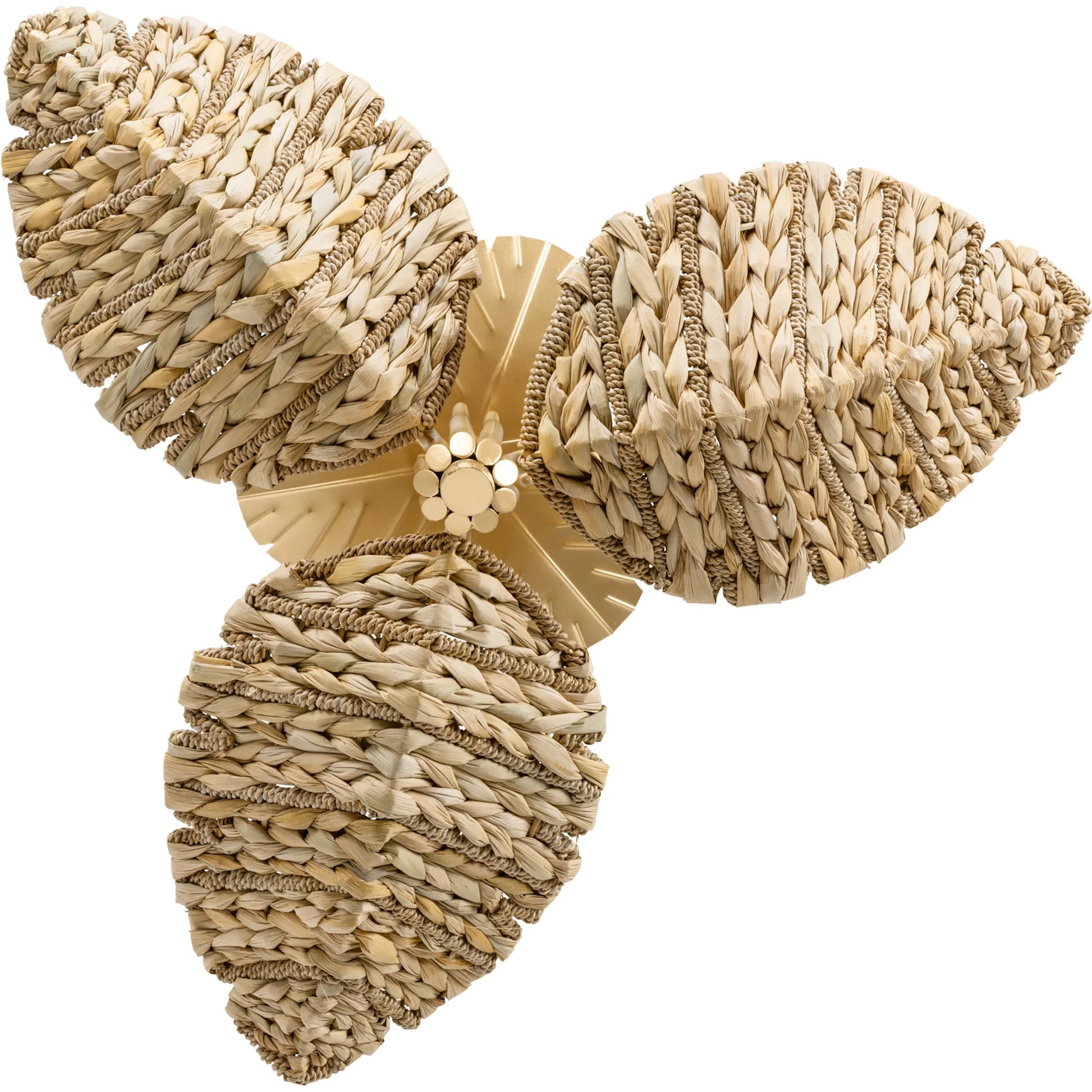 Banana Seagrass Semi-Flush by Varaluz in french gold, natural seagrass. Made from unique in a rustic style.
