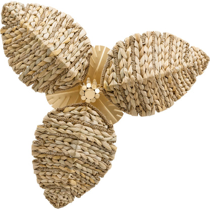 Banana Seagrass Semi-Flush by Varaluz in french gold, natural seagrass. Made from unique in a rustic style.