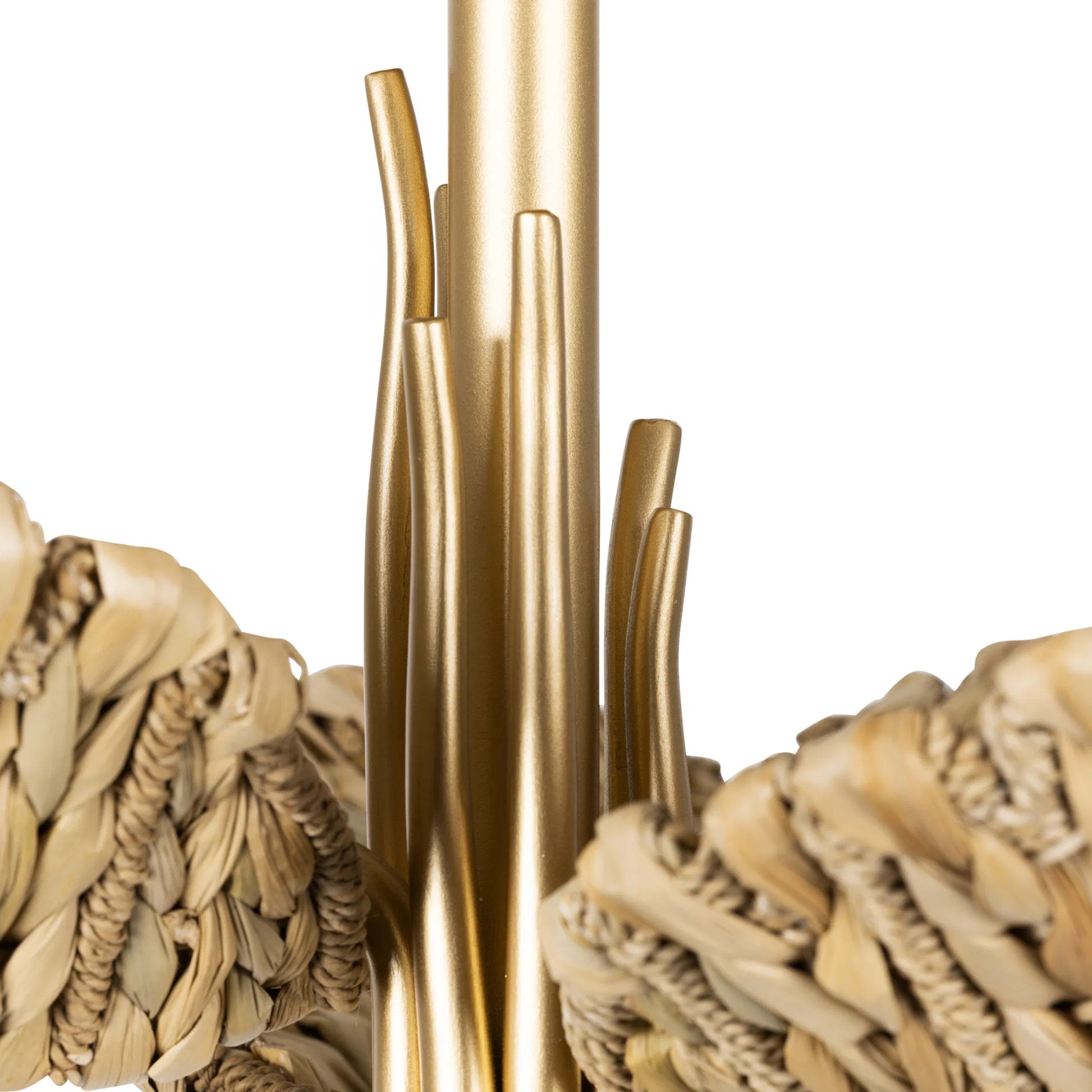 Banana Seagrass Semi-Flush by Varaluz in french gold, natural seagrass. Made from unique in a rustic style.