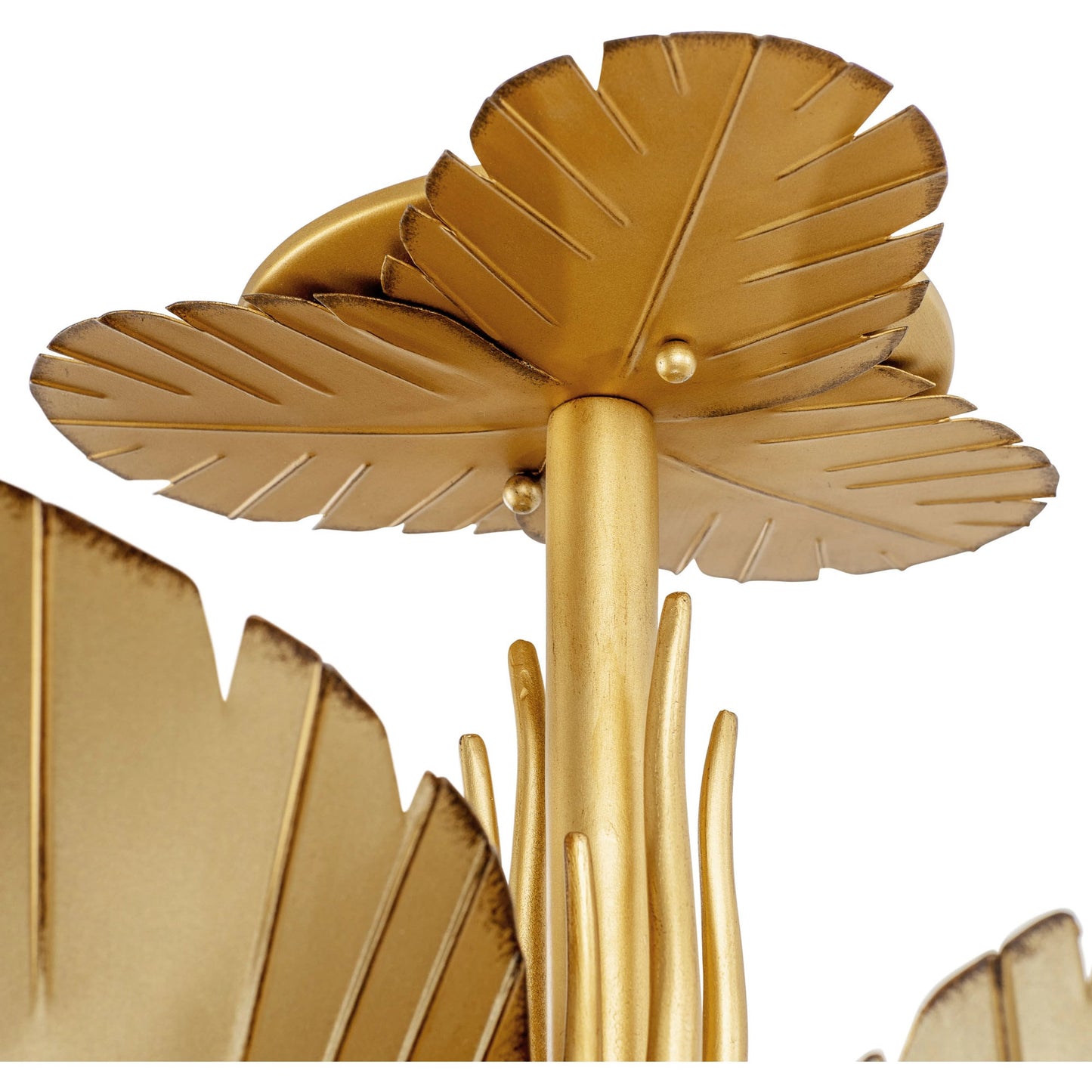 005 SI-1991244 | Closeup | Banana Semi-Flush by Varaluz in gold. Made from unique in a modern style.