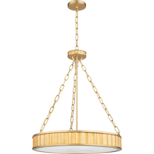 Middlebury Round Pendant by Hudson Valley. Made from brass in a transitional style.