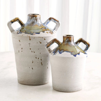 Volcan Handled Jar by Global Views in grey, reactive green. Made from ceramic in a eclectic & global style.