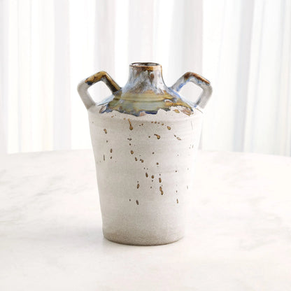 Volcan Handled Jar by Global Views in grey, reactive green. Made from ceramic in a eclectic & global style.