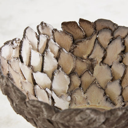 Petaled Pedestal Compote by Global Views in natural. Made from unique in a rustic style.