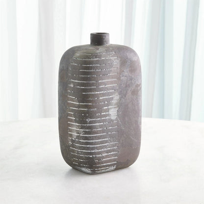 Lantern Vase by Global Views in red. Made from unique in a rustic style.