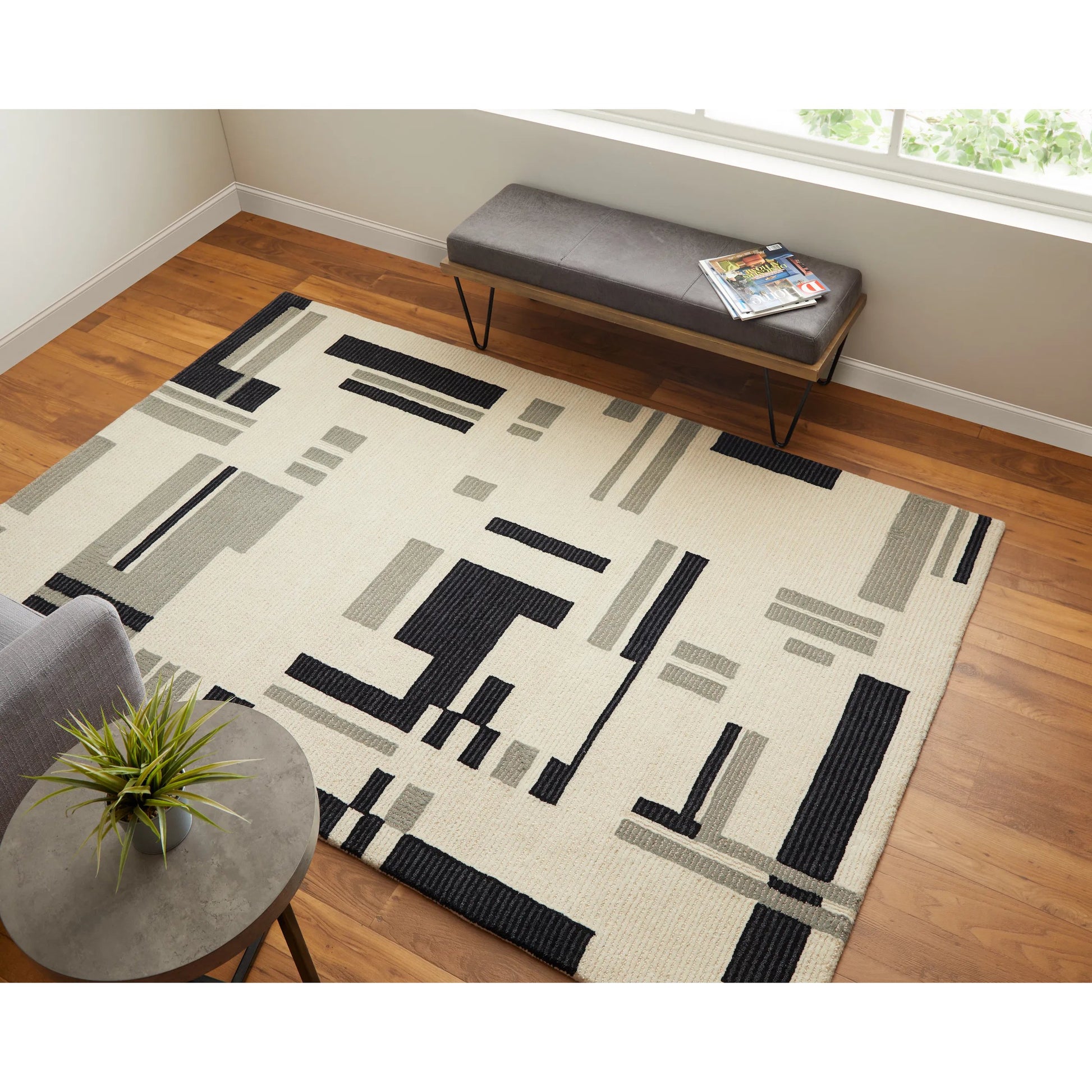 Maguire Transitional Rug - 8903F by Feizy in ivory, taupe. Made from wool, nylon in a unique style.