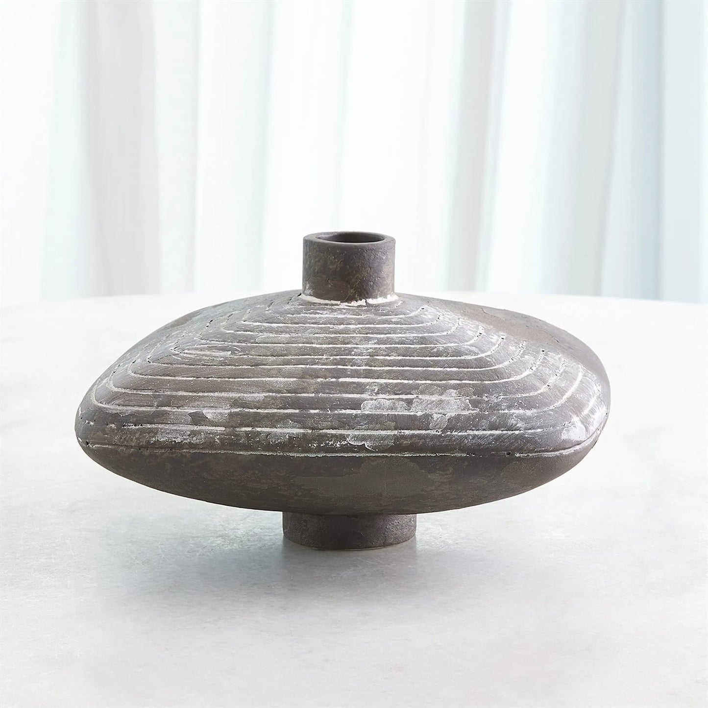 009 SI-2323884 | Lifestyle | Lantern Vase by Global Views in red. Made from unique in a rustic style.