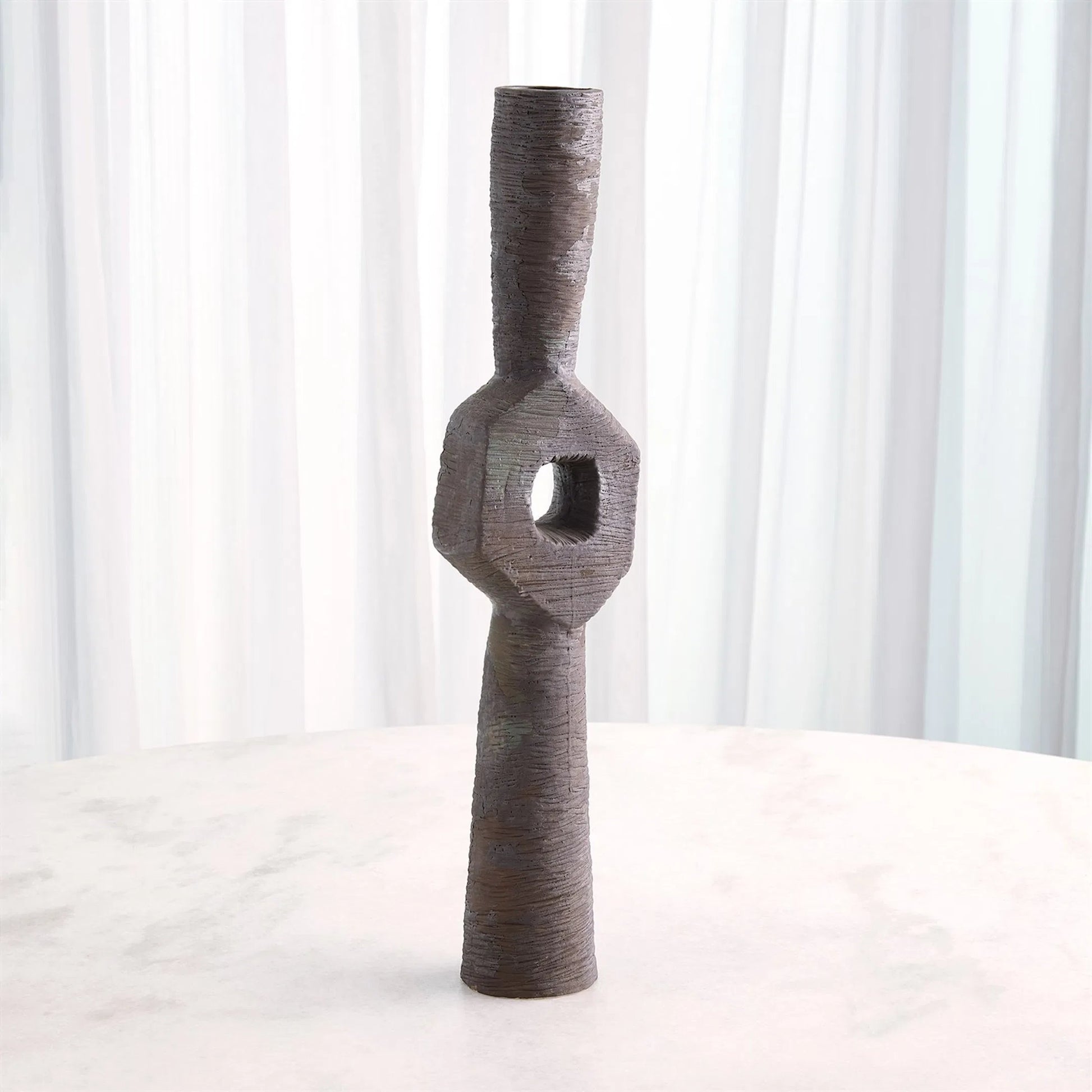 Ebba Vase by Global Views in brown. Made from unique in a rustic style.