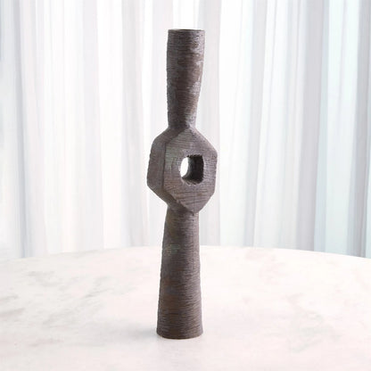 Ebba Vase by Global Views in brown. Made from unique in a rustic style.