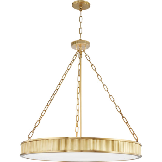 Middlebury Pendant by Hudson Valley in aged brass. Made from brass in a transitional style.