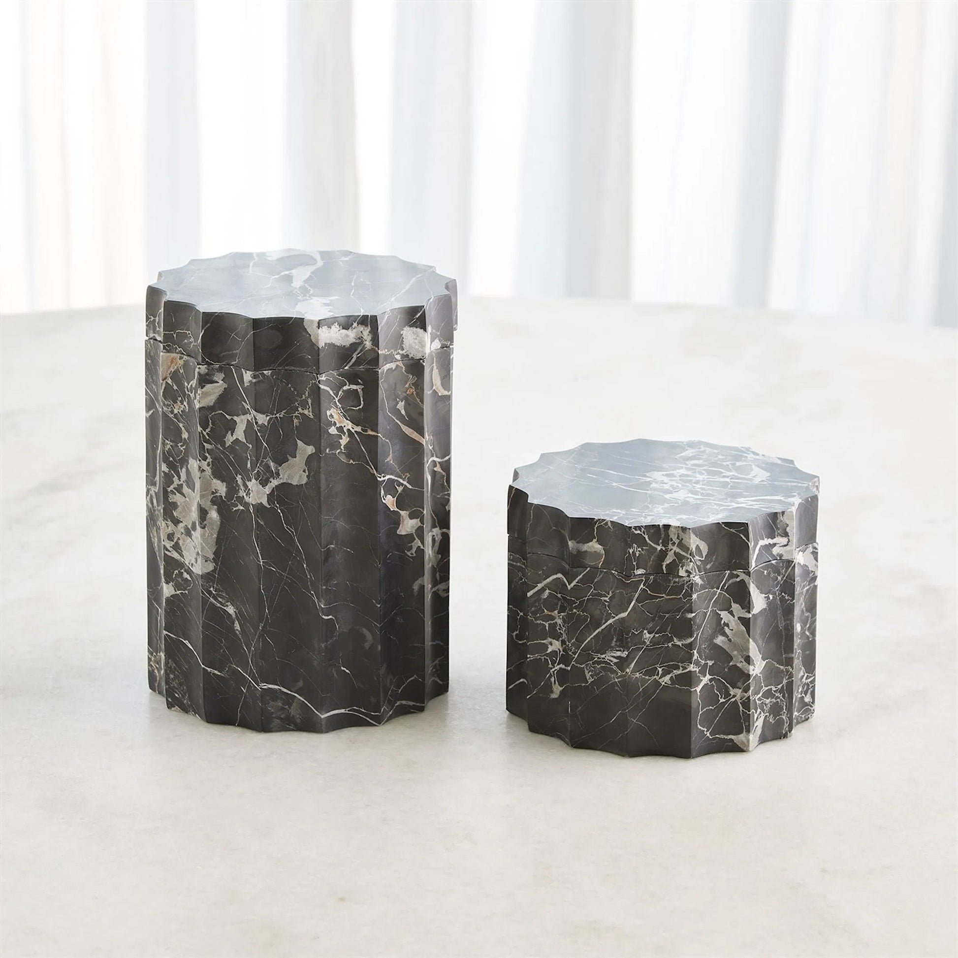 Ionic Jar by Global Views in marble. Made from unique in a modern style.