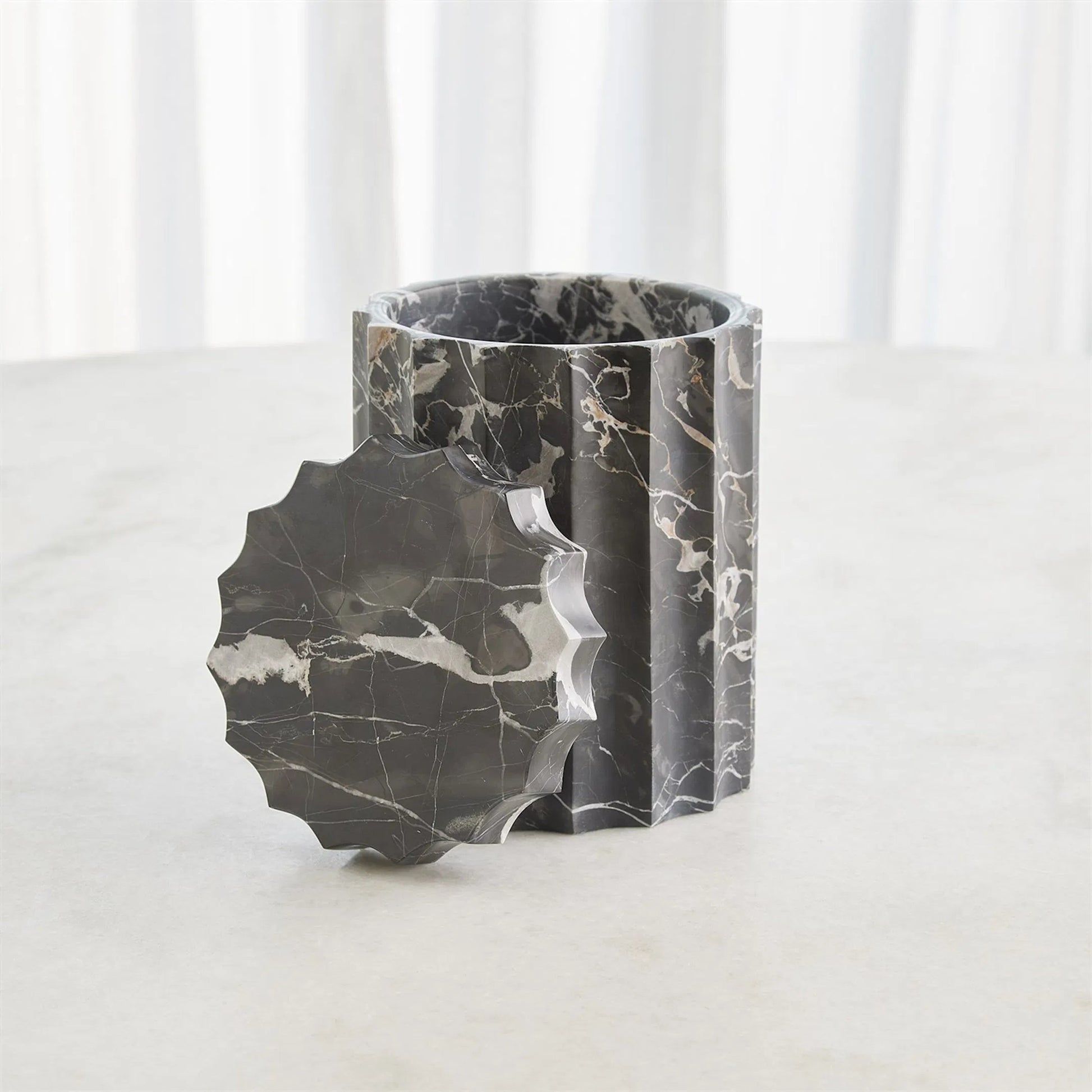 Ionic Jar by Global Views in marble. Made from unique in a modern style.