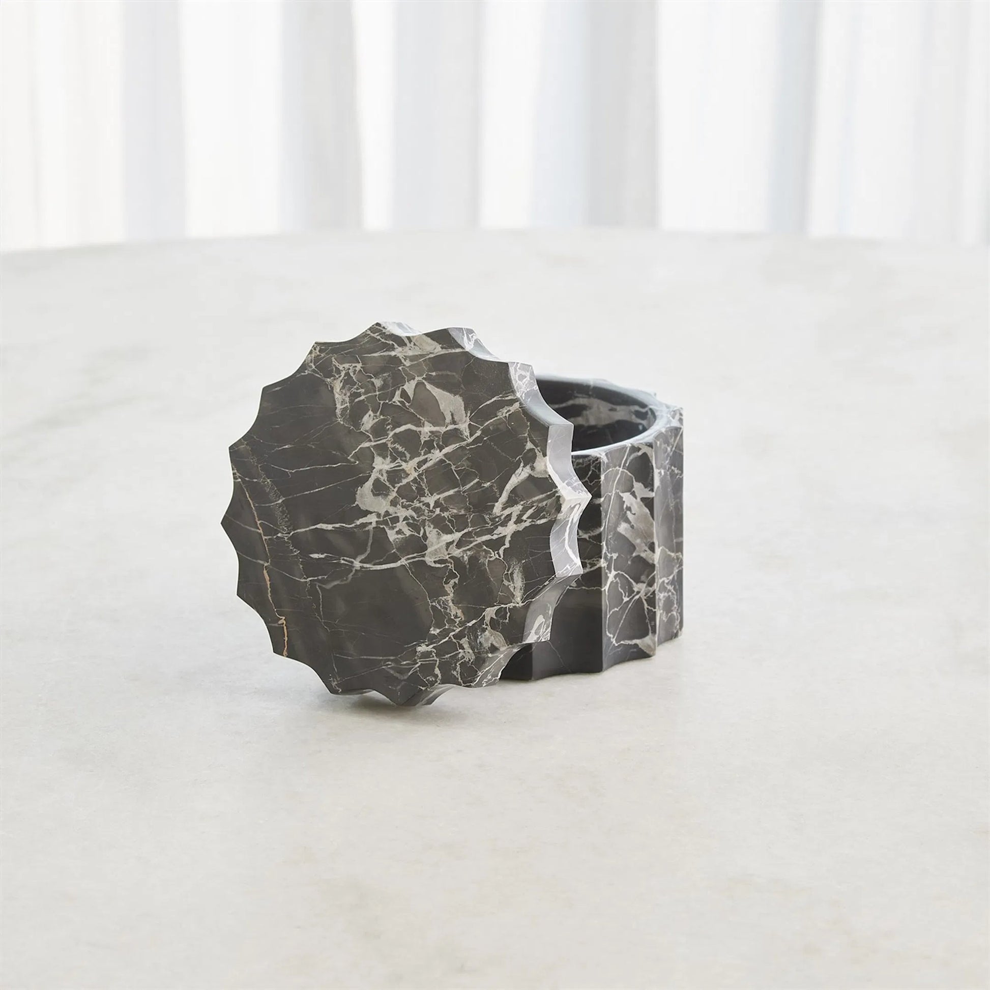 Ionic Jar by Global Views in marble. Made from unique in a modern style.