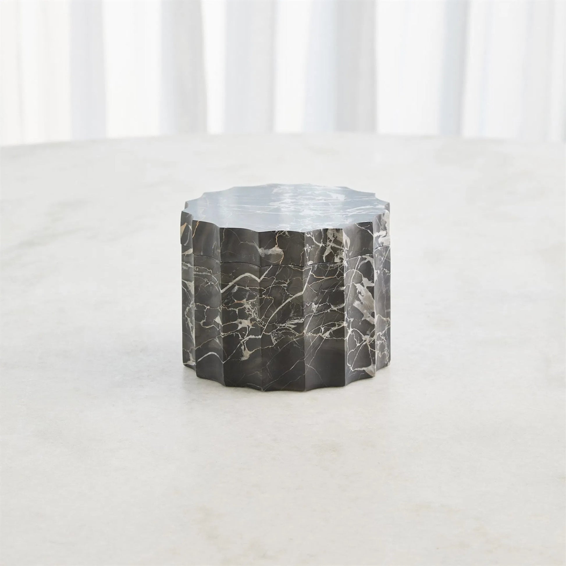 Ionic Jar by Global Views in marble. Made from unique in a modern style.