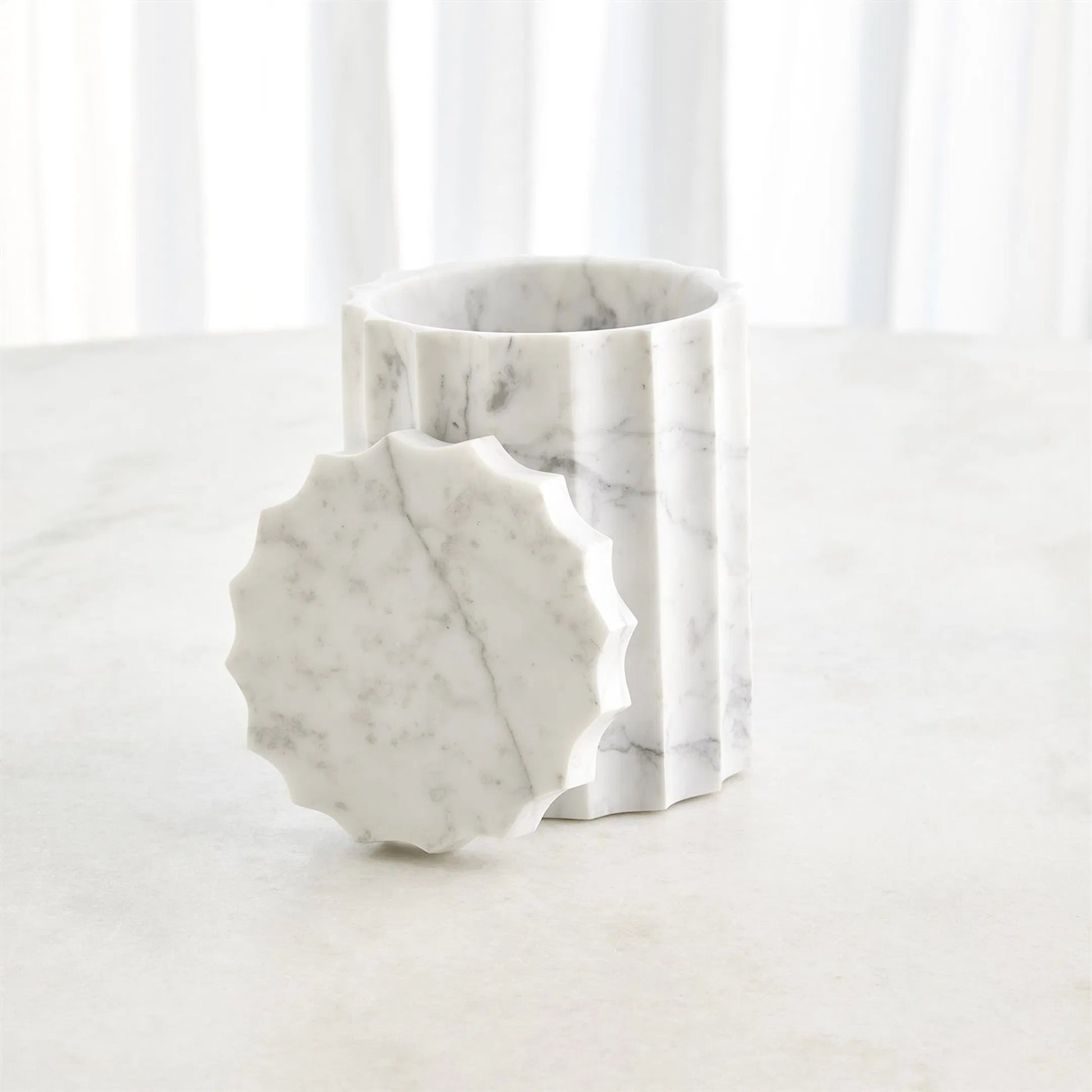 Ionic Jar by Global Views in marble. Made from unique in a modern style.