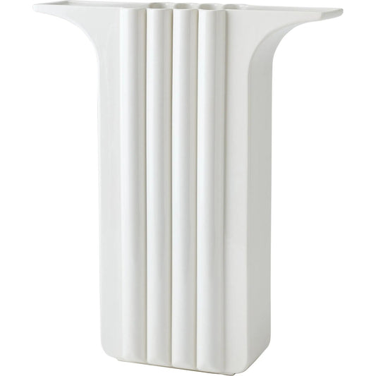 Flying Column White Vase by Global Views in white and white gloss. Made from unique in a modern style.