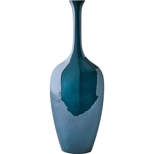 Silhouette Vase by Global Views in reactive blue. Made from ceramic in a unique style.