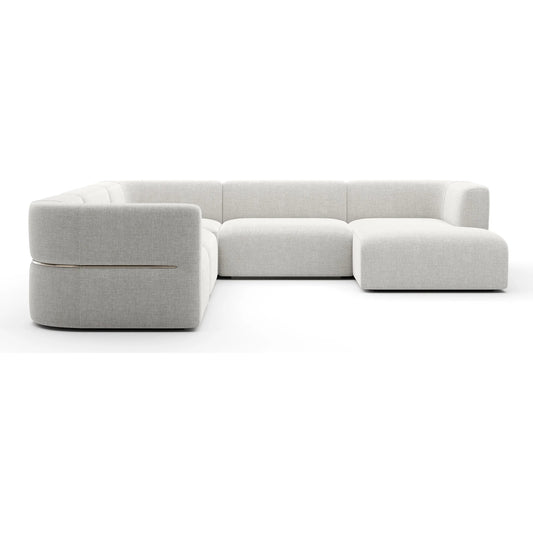 Rhythm Chaise L Sectional by Caracole in ivory and neutral metallic. Made from metal in a transitional style.