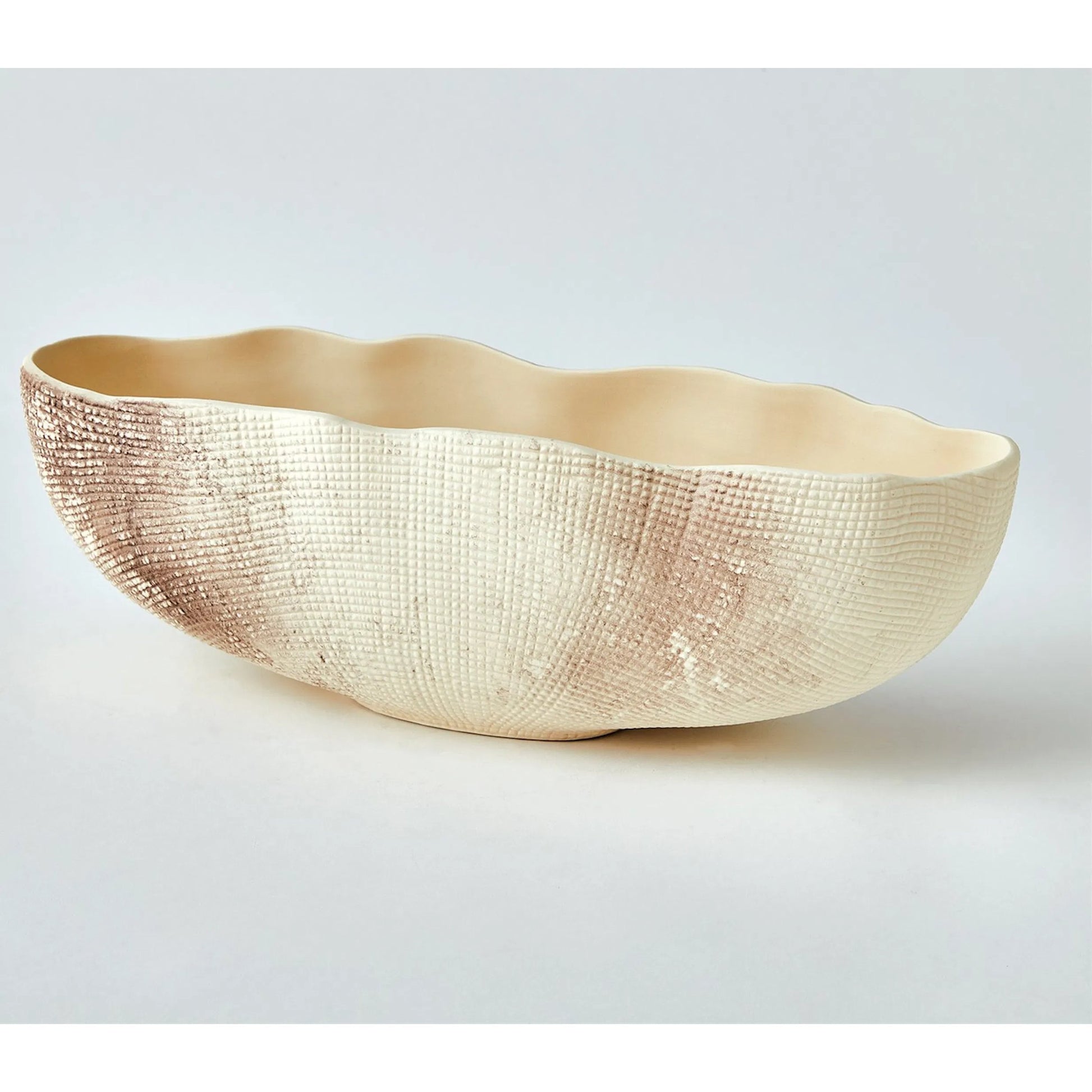 Sisal Oval Bowl by Global Views. Made from ceramic in a coastal style.