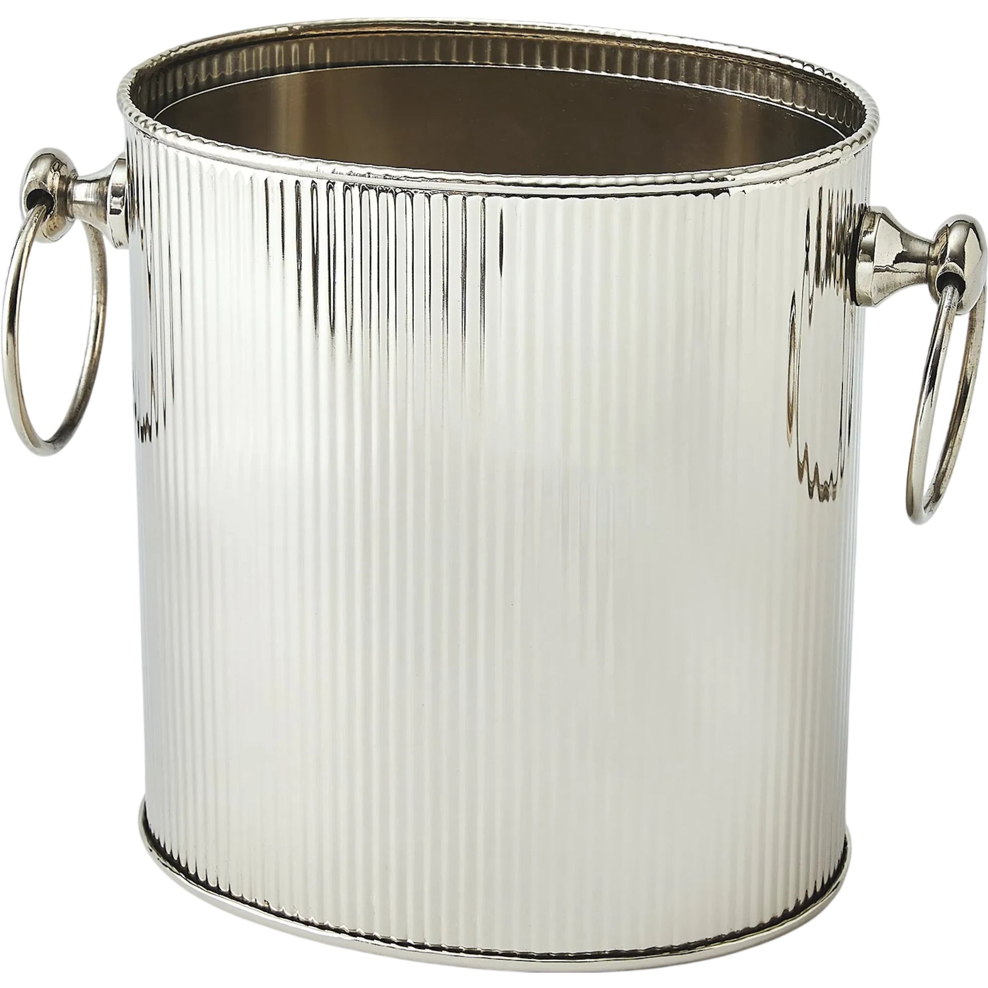 Winston Ice Bucket by Global Views. Made from stainless steel in a modern style.