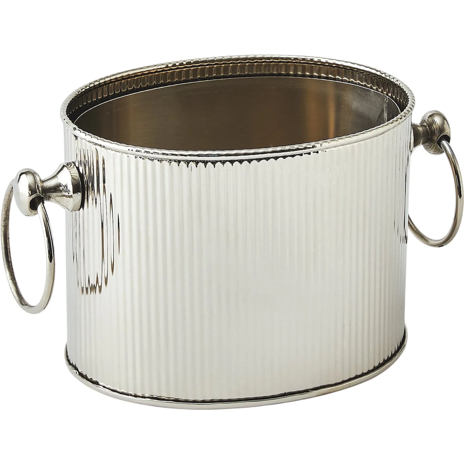 Winston Ice Bucket by Global Views. Made from stainless steel in a modern style.