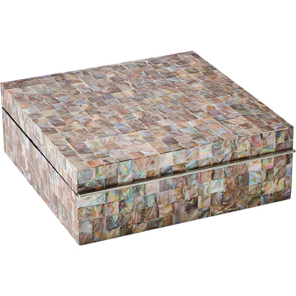 Mother of Pearl Tray by Global Views. Made from mdf, plywood, mother of pearl in a coastal style.