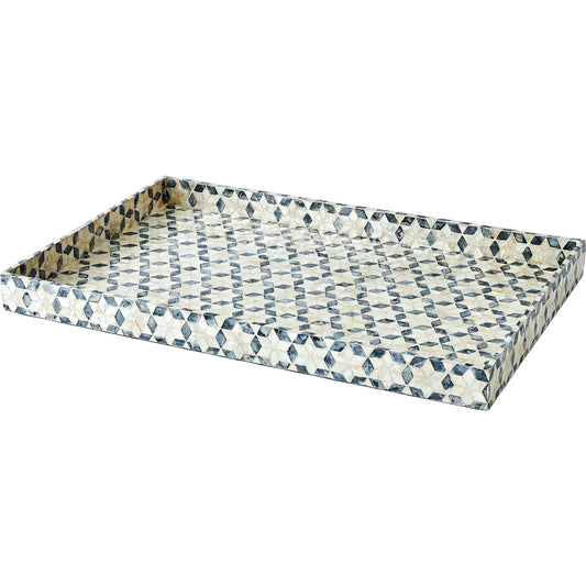 Capiz Shell Tray by Global Views. Made from mdf, capiz shell, mother of pearl in a unique style.