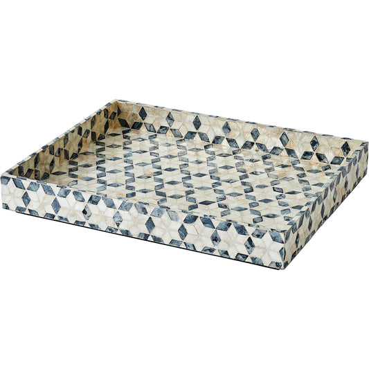 Capiz Shell Tray by Global Views. Made from mdf, capiz shell, mother of pearl in a eclectic & global style.