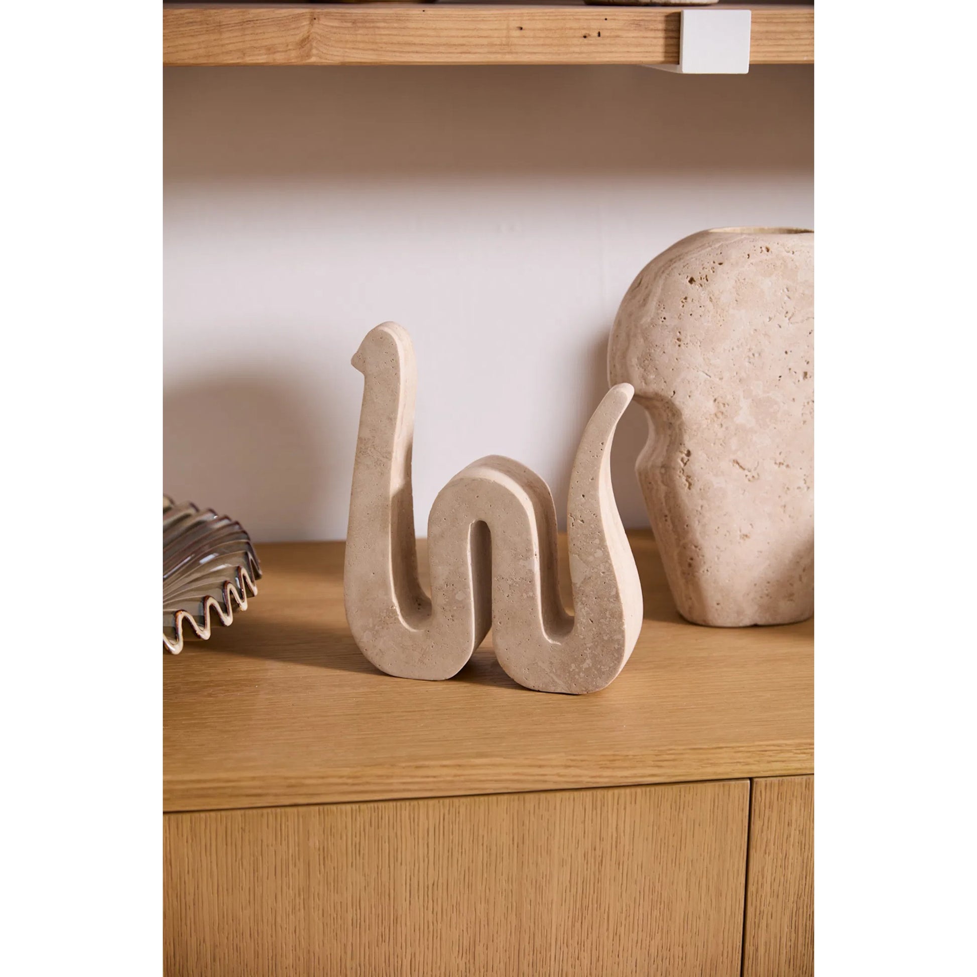 Kingsnake Sculpture by Accent Decor in brown. Made from natural stone in a unique style.