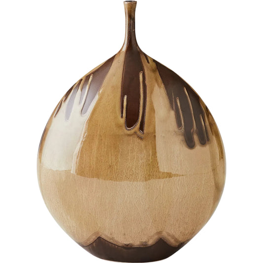 Splash Bottle by Global Views in umber. Made from earthenware in a unique style.
