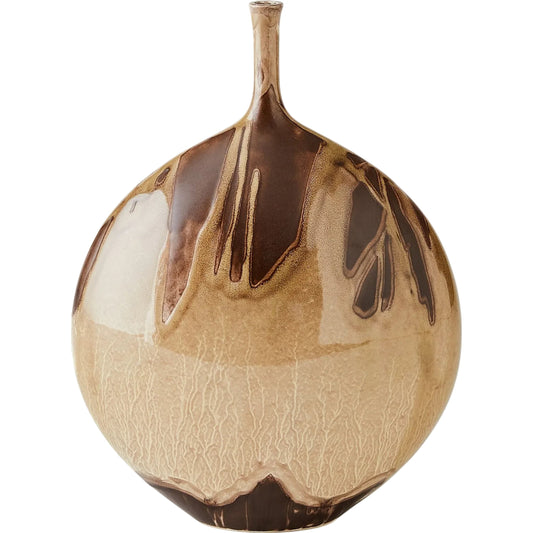 Splash Bottle by Global Views in umber. Made from earthenware in a unique style.