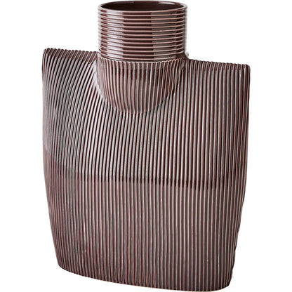 Ribbed Collar Vase by Global Views in plum. Made from unique in a eclectic & global style.