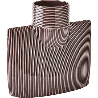 Ribbed Collar Vase by Global Views in plum. Made from unique in a eclectic & global style.