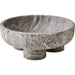 Priory Low Bowl by Global Views. Made from travertine in a rustic style.