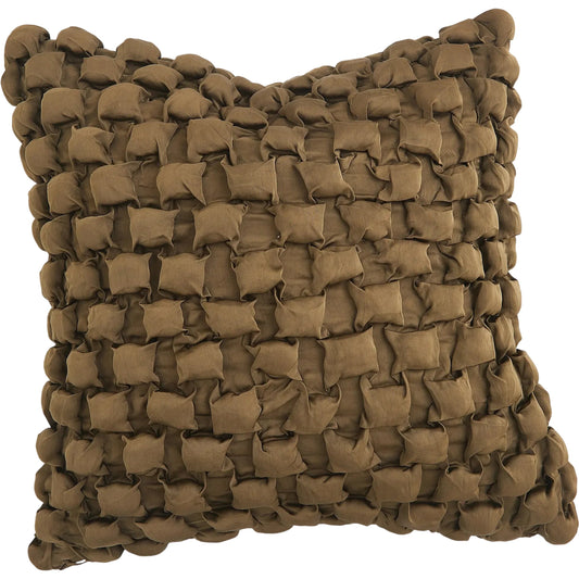 Square Ruche Pillow by Global Views. Made from front, back surface: 100% viscose satin in a unique style.