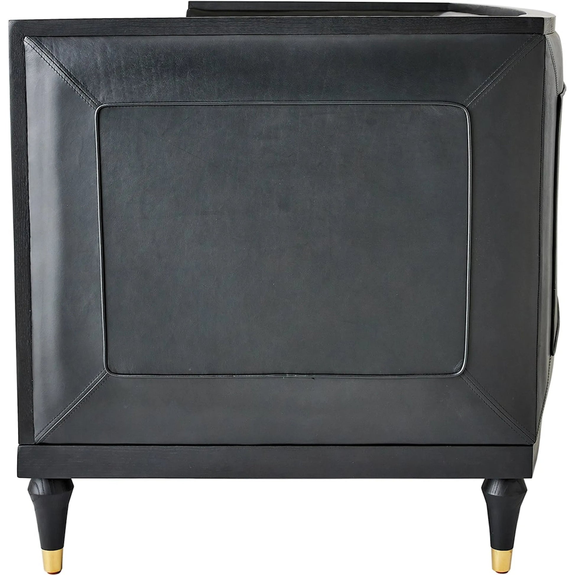 Arc Sofa by Global Views in black and brass. Made from unique in a traditional style.