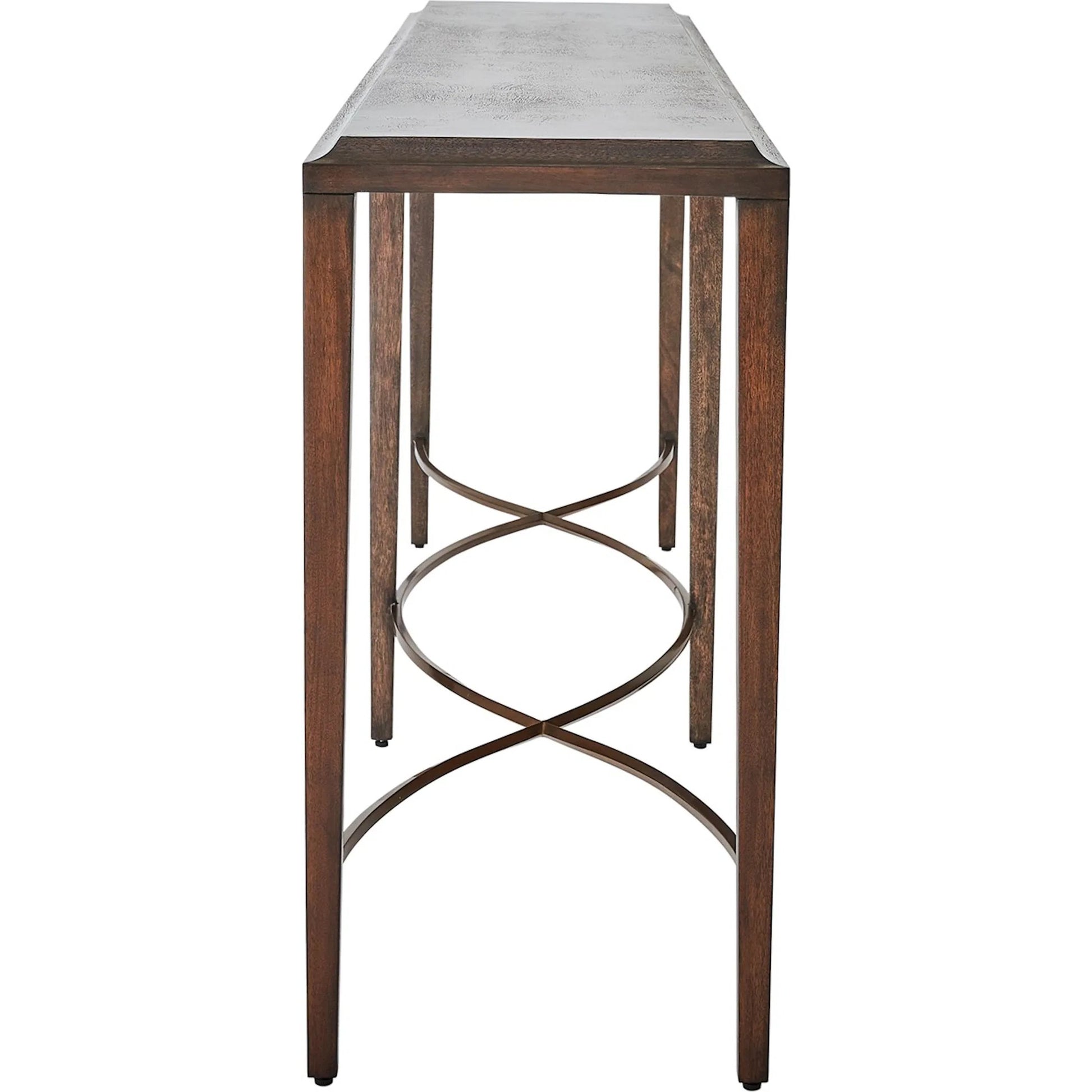 Twisted Rail Console by Global Views in walnut. Made from unique in a traditional style.