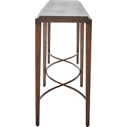 Twisted Rail Console by Global Views in walnut. Made from unique in a traditional style.