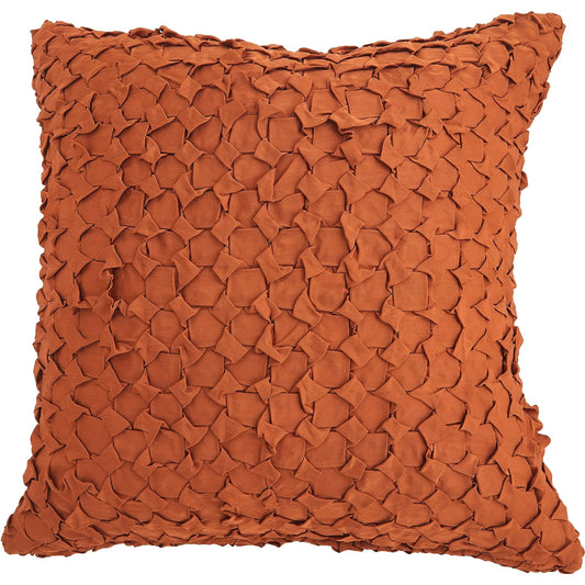 Diamond Rust Ruche Pillow by Global Views in rust. Made from unique in a eclectic & global style.