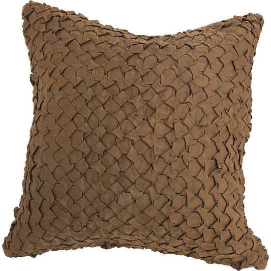 Diamond Olive Ruche Pillow by Global Views in olive. Made from unique in a eclectic & global style.