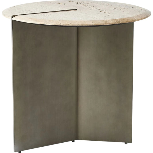 Sundial Side Table by Global Views in natural, brown. Made from unique in a unique style.