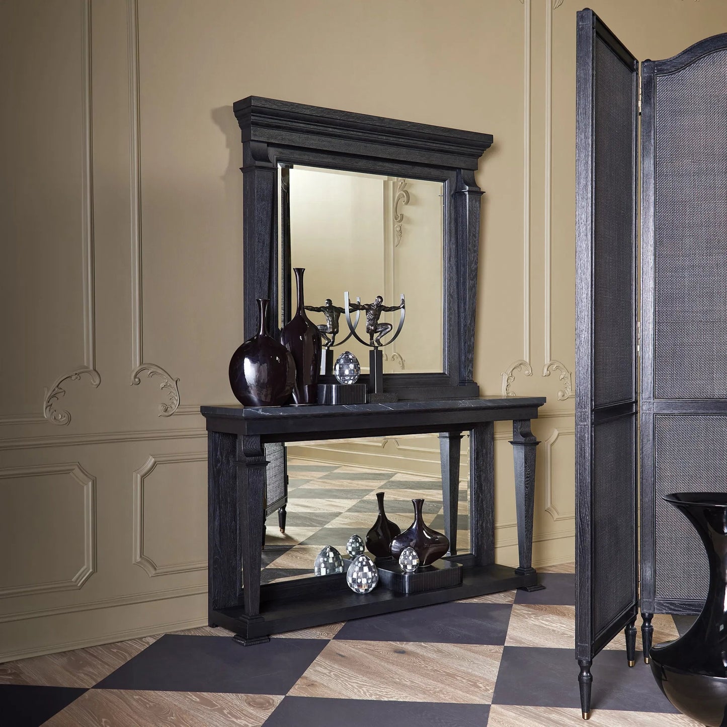 013 SI-2323841 | Additional Silo | Josephine Screen by Global Views in blackened oak. Made from unique in a transitional style.
