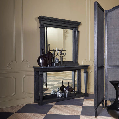 Josephine Screen by Global Views in blackened oak. Made from unique in a transitional style.