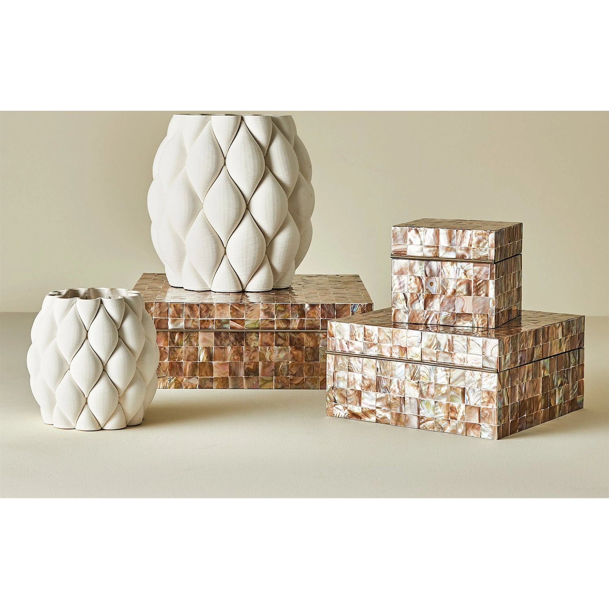 Mother Of Pearl Box by Global Views in pearl and smooth lacquer. Made from unique in a eclectic & global style.