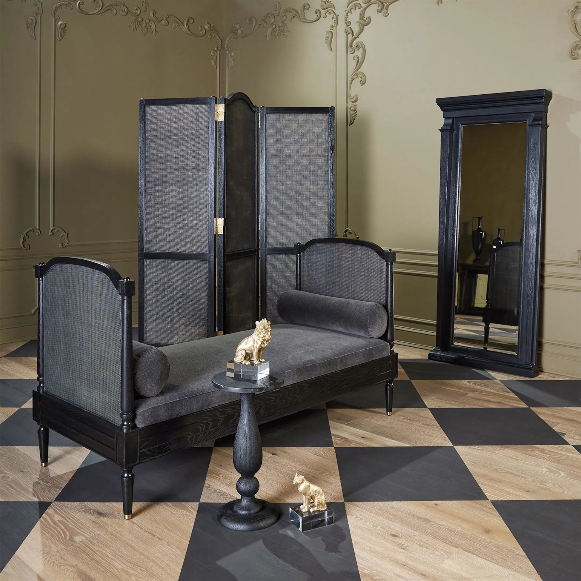 Josephine Floor Mirror by Global Views in blackened oak. Made from unique in a unique style.