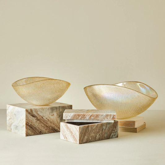 Toronto Marble Box by Global Views in natural. Made from unique in a unique style.
